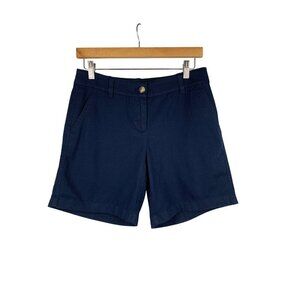 J.Crew Womens Navy Chino Shorts Size 2 Cotton Blend Classic Style